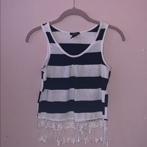 Navy and White Striped Tank Top